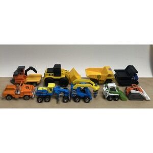 Lot Of 10 1:64 Diecast Construction Vehicles Matchbox Maisto Mattel